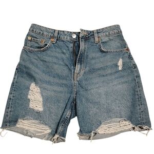 Divided | Womans Blue Jean Distressed Shorts